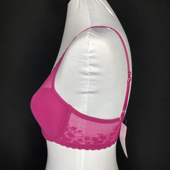 Natori Flowers Bra 30DD Magenta Pink Cherry Blossom Convertible Contour Padded - Picture 5 of 14